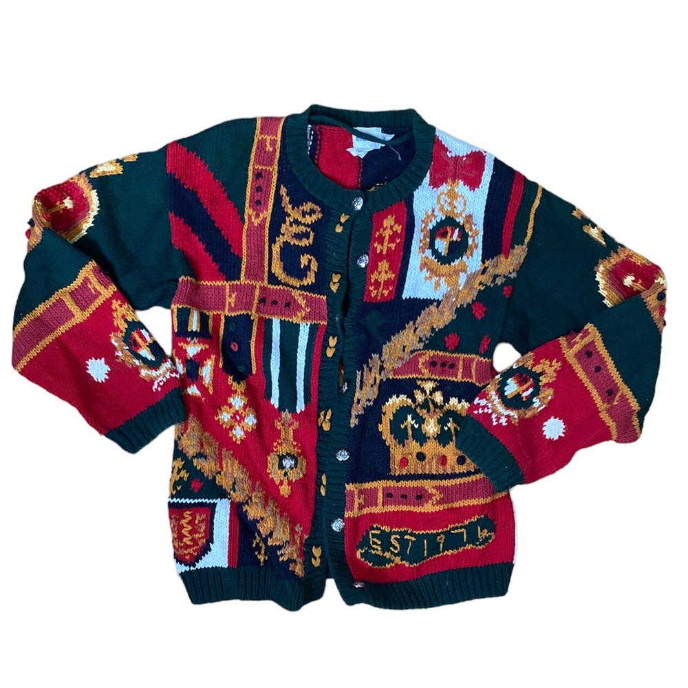 Vintage Bianca Crown Hand Knit Cardigan